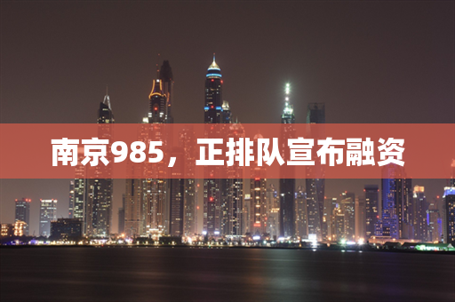 南京985，正排队宣布融资