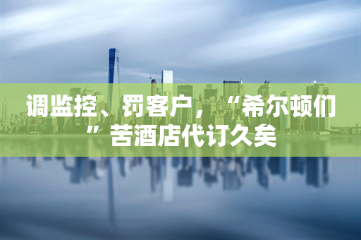 调监控、罚客户，“希尔顿们”苦酒店代订久矣