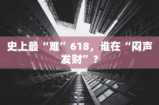 史上最“难”618，谁在“闷声发财”？