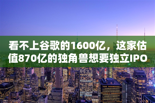 看不上谷歌的1600亿，这家估值870亿的独角兽想要独立IPO