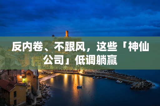 反内卷、不跟风，这些「神仙公司」低调躺赢