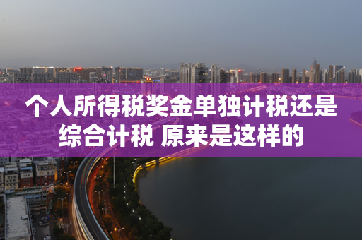 个人所得税奖金单独计税还是综合计税 原来是这样的