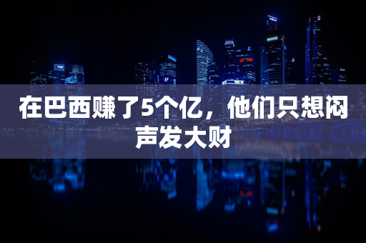 在巴西赚了5个亿，他们只想闷声发大财