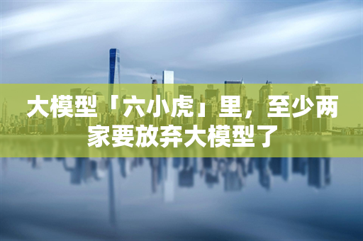 大模型「六小虎」里，至少两家要放弃大模型了